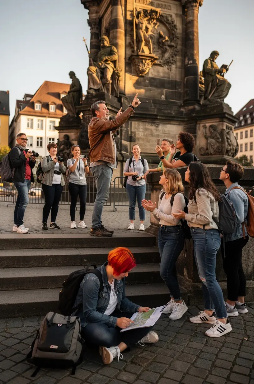 Entdeckungsreise durch alte Fachwerkhäuser und gepflasterte Straßen bei einer organisierten Stadttour.